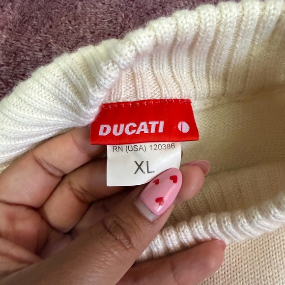 White and Red Ducati Sweater - Picture 2 of 3